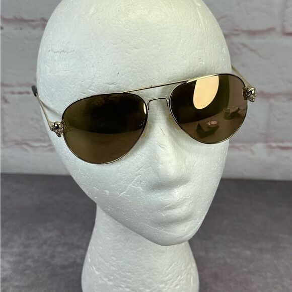 Philipp Plein Gold Aviator Limited Edition Mirrored Sunglasses - Picture 2 of 13